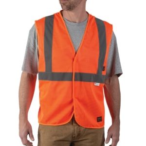 Walls Work Wear Blaze Orange Reflective Mesh Safety Vest Sz XL